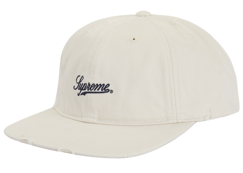 Supreme Distressed Script 6-Panel White - FW25 - US