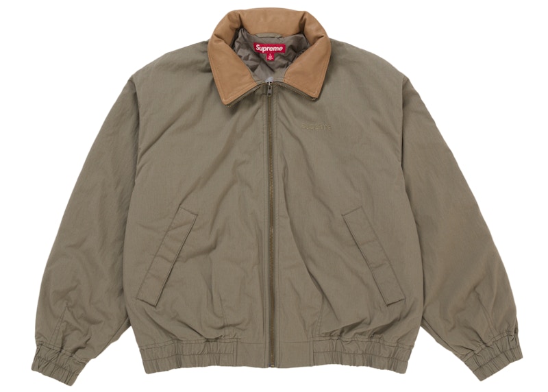 Supreme Leather Collar Utility Jacket (SS25) Olive Men's - SS25 - US