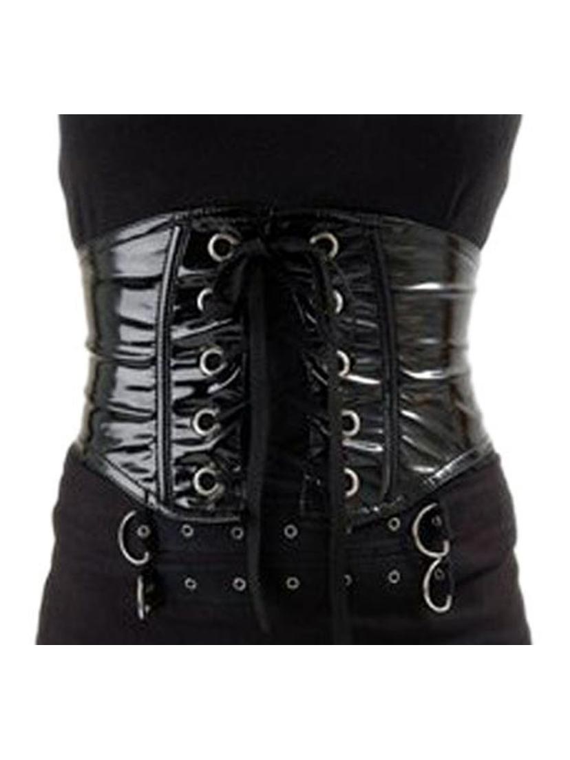 Zyria Eye Belt Gloss Black - Gothic Corset Belt by Phaze