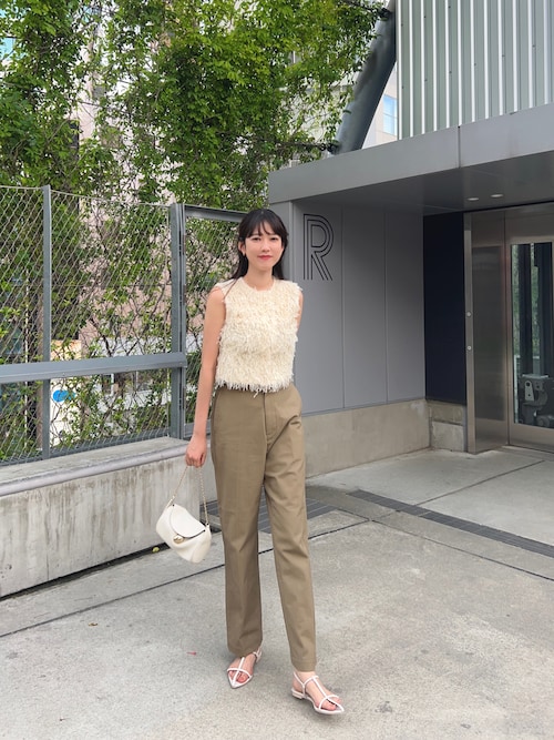 THE SHINZONE/ザ シンゾーン] センタープレス ハイウエストチノパンツ