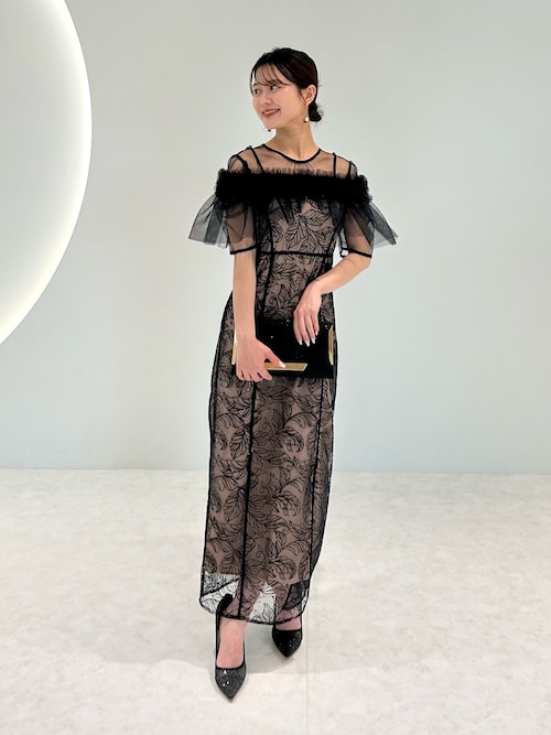 セール】【LEJA】3WAYフラワーチュールアシンメトリーIラインドレス