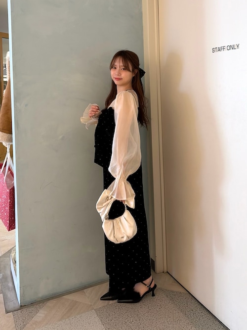 SALON by Chico】配色シアーリボンベロアワンピース/オケージョン