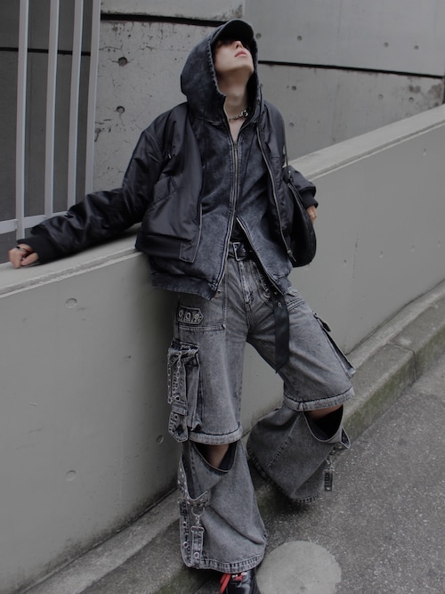 REFLEM/レフレム』2WAYワイドデニムカーゴパンツ（デニムパンツ