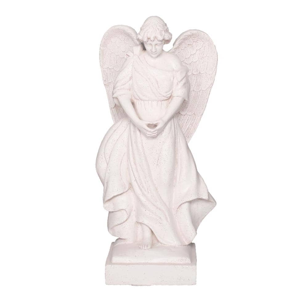 MPG 27.25 in H Angel Statue in Light Aged White PF6326LAW - The