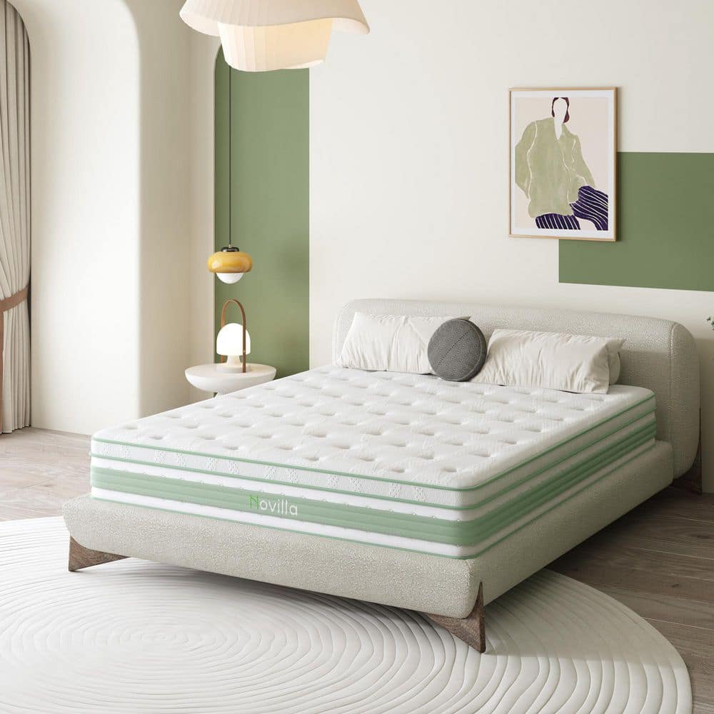 Novilla King Medium Gel Memory Foam Hybrid Mattress 14 in. Bed-in