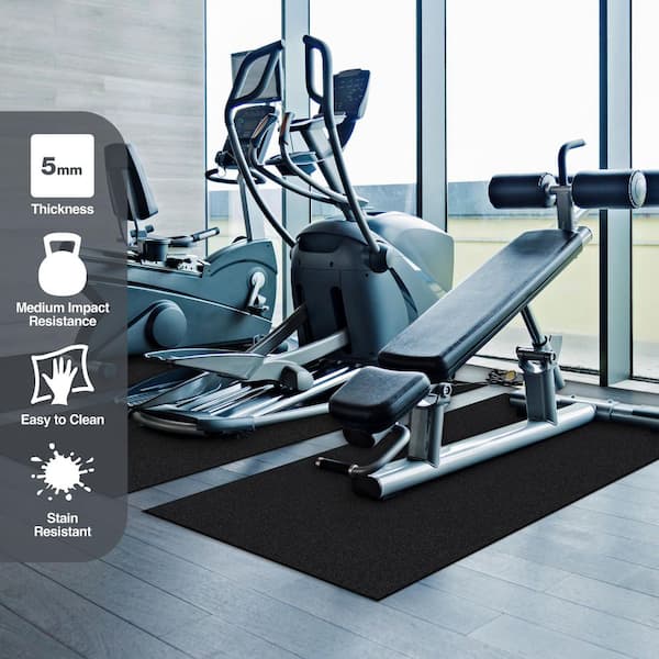 TrafficMaster Black 37 in. x 90 in. Exercise Equipment Mat