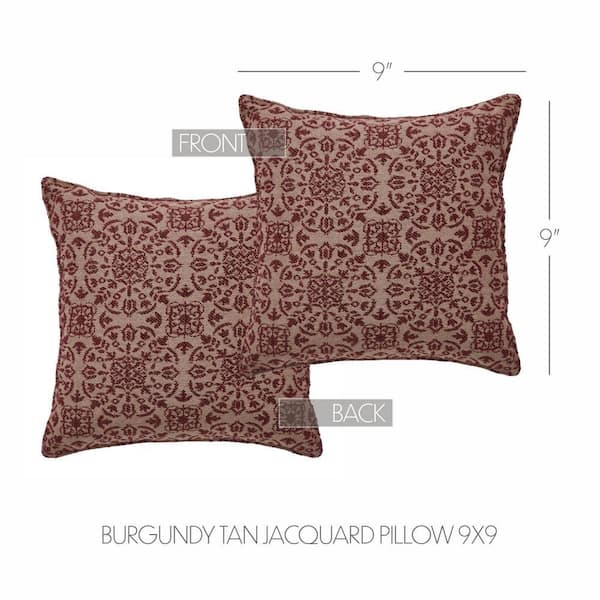 VHC BRANDS Custom House Natural Burgundy Country Jacquard 9 in. x