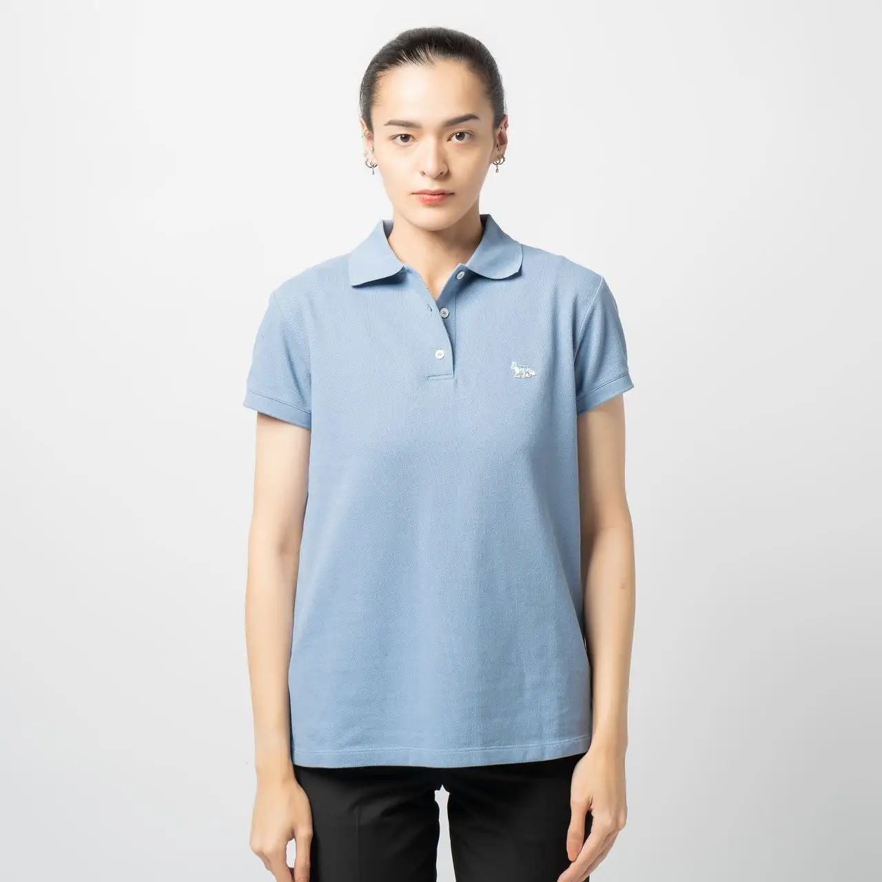 Maison Kitsuné Baby Fox Patch Regular Polo Shirt Hampton Blue