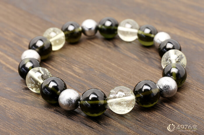 モルダバイト・ギベオン・リビアングラス ブレスレット 10mm ｜ 天然石