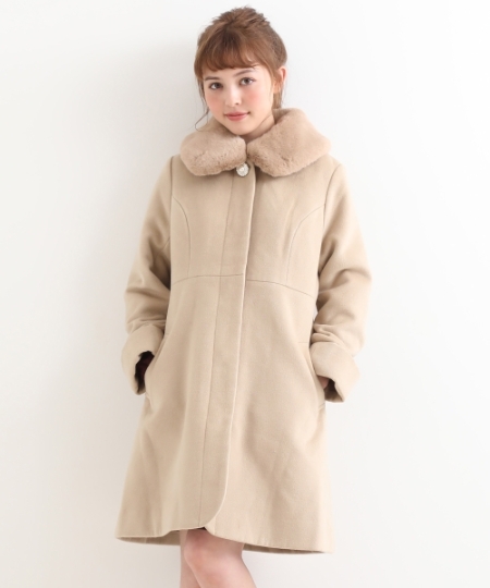 ファー襟ウエスト切替コート/MAJESTIC LEGON(マジェスティックレゴン