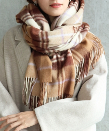 TWEED MILLチェックマフラー/le.coeur blanc(ルクールブラン