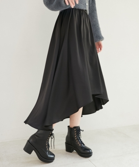 ミドル丈アシメフレアスカート/MAJESTIC LEGON(マジェスティックレゴン