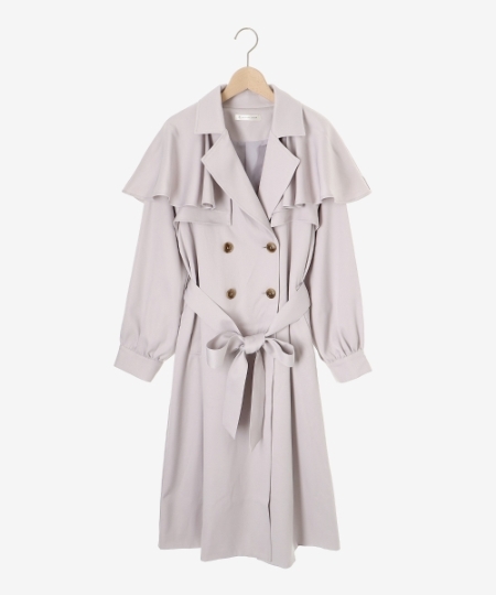 エムズグレイシー トレンチコート デニム フリル ハート ベルト 38 M