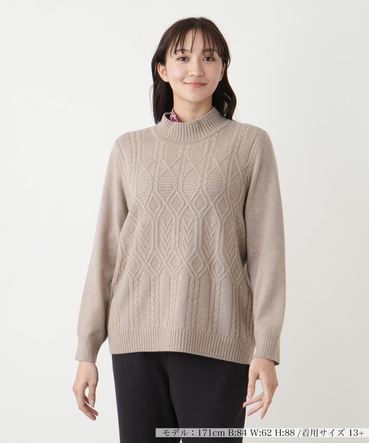 カシミヤハイネックニット【Leilian WHITE LABEL】|レリアン プラス