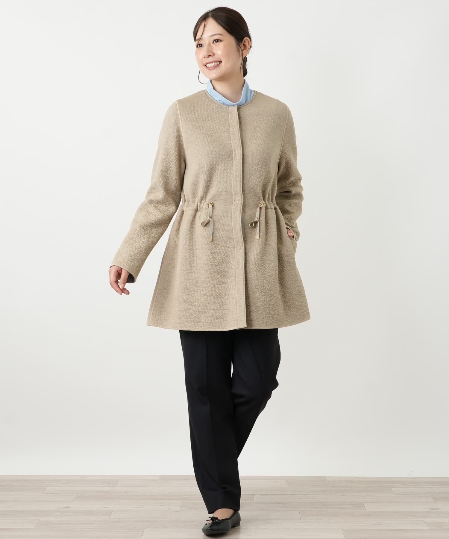 ノーカラー比翼コート|レリアン | レリアン公式オンラインストア