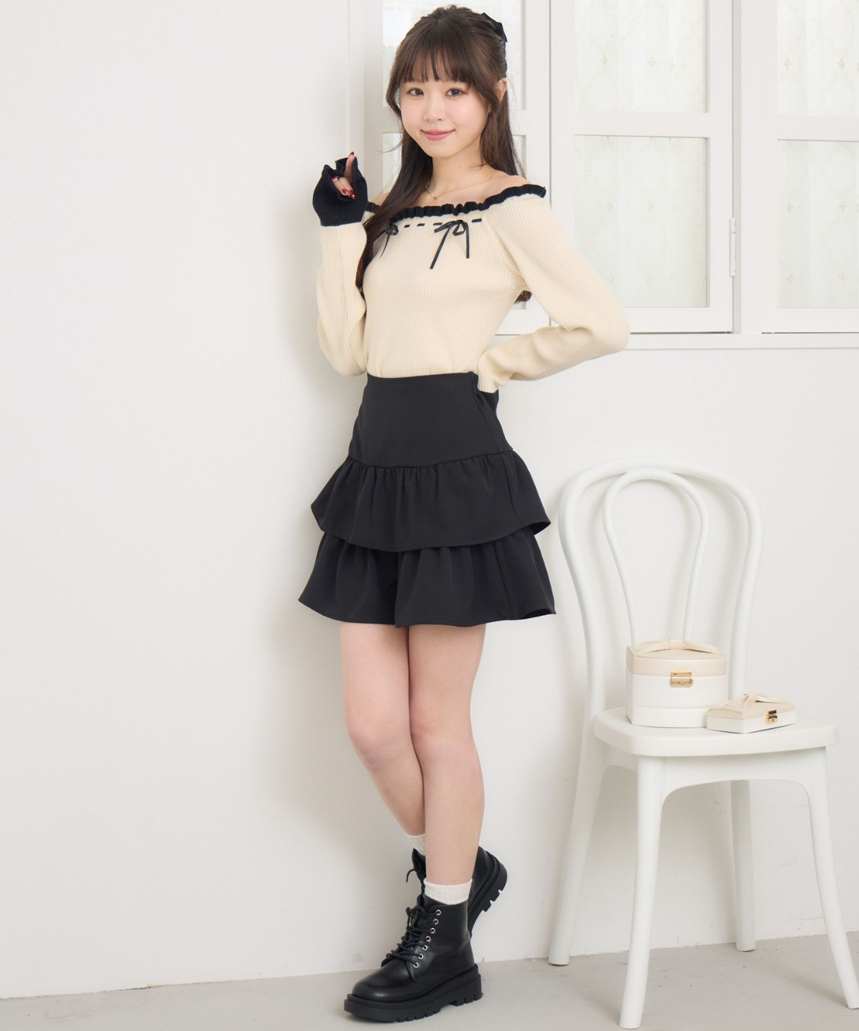 ハイウエスト2段フリルミニSK|ems excite | RETRO GIRL ONLINE STORE