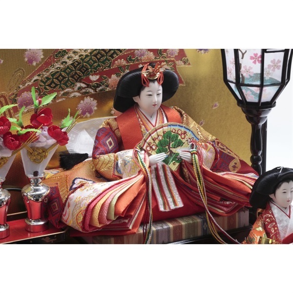 完売】久月 五人ケース飾り「金彩吉祥」 4960282394357 ひな人形