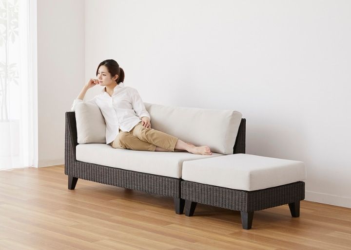 f a.flat ラン・コンパクトソファ オットマンラタン カバー2色 ラン