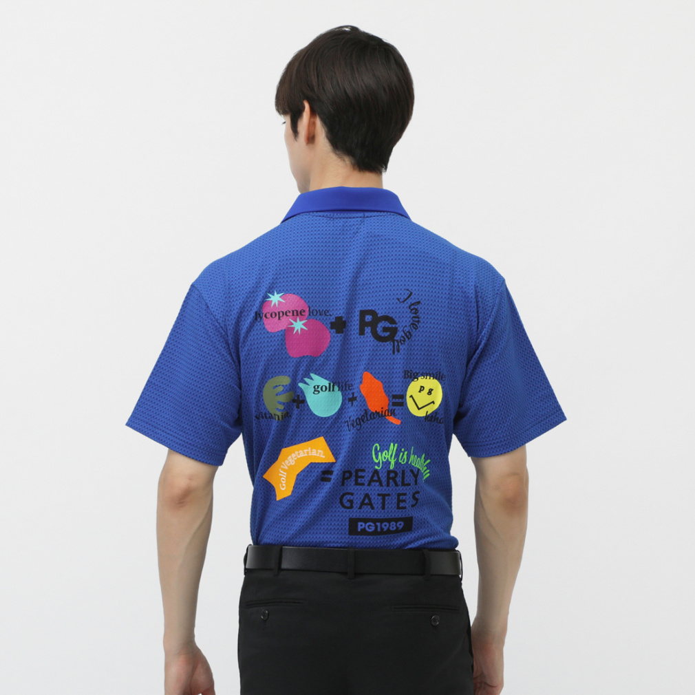 パーリーゲイツ ゴルフウェア 半袖シャツ 春 夏 Pe格子サッカー半袖