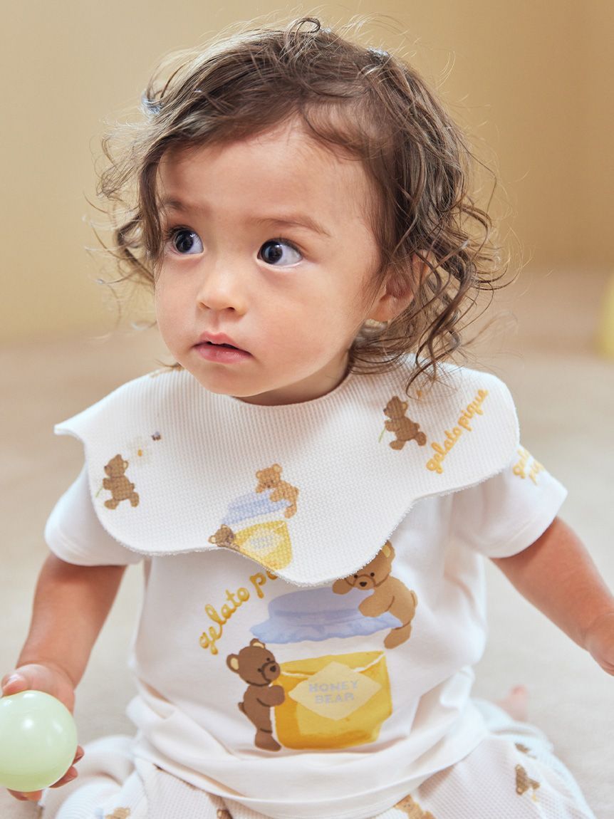 ラッピング済み】【BABY】はちみつベア柄ブランケット&スタイSET