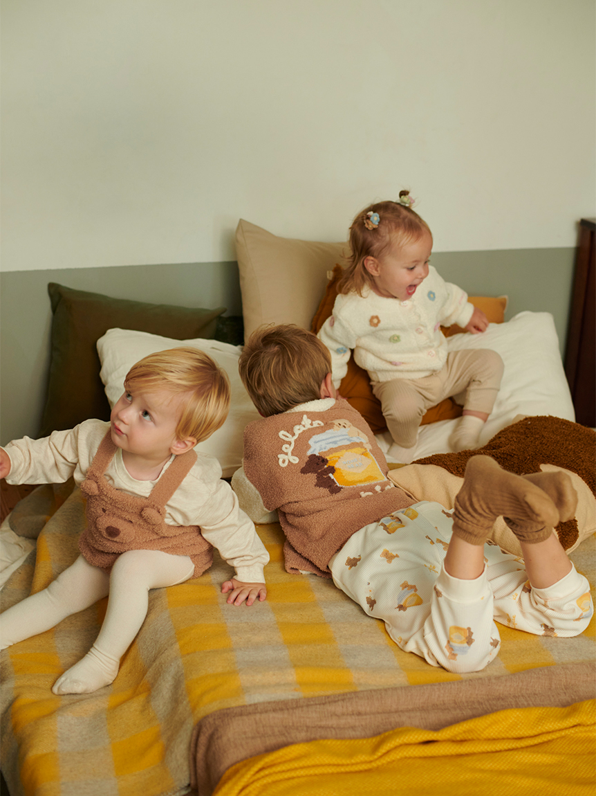 KIDS】ベビモコはちみつベアピケジャン(パーカ)｜ルームウェア