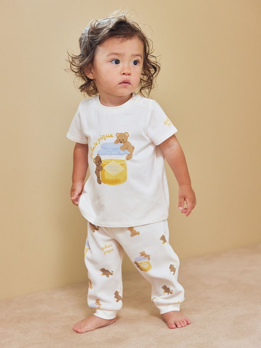 BABY】はちみつベア柄ロングパンツ(ロングパンツ)｜ルームウェア