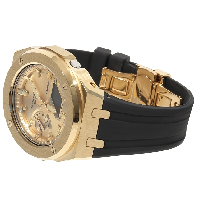 G-SHOCK GA2100GB GARISH メタル カスタム ゴールド ラバーバンド