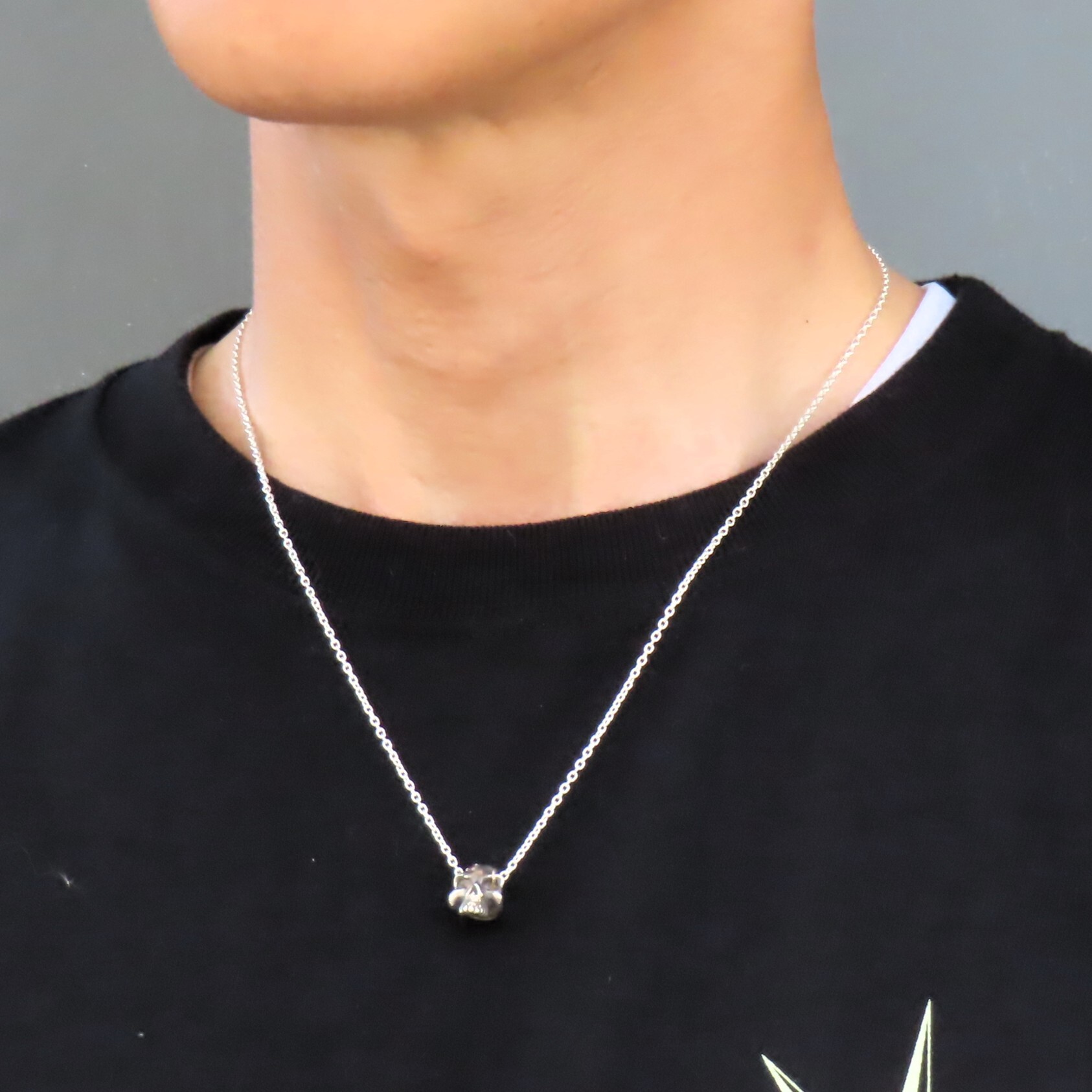 スカルネックレス シルバー925 【刻印無料】 スカル 骸骨 ドクロ 髑髏