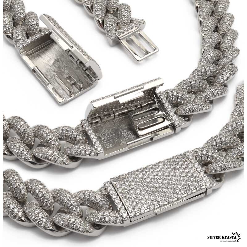 極太 B系 ネックレス シルバー マイアミキューバンチェーン 喜平