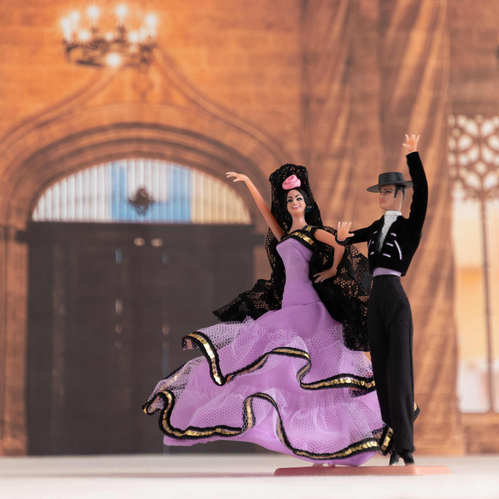 スペイン製 フラメンコドール バイオレット 紫 フラメンコ衣装 ペア