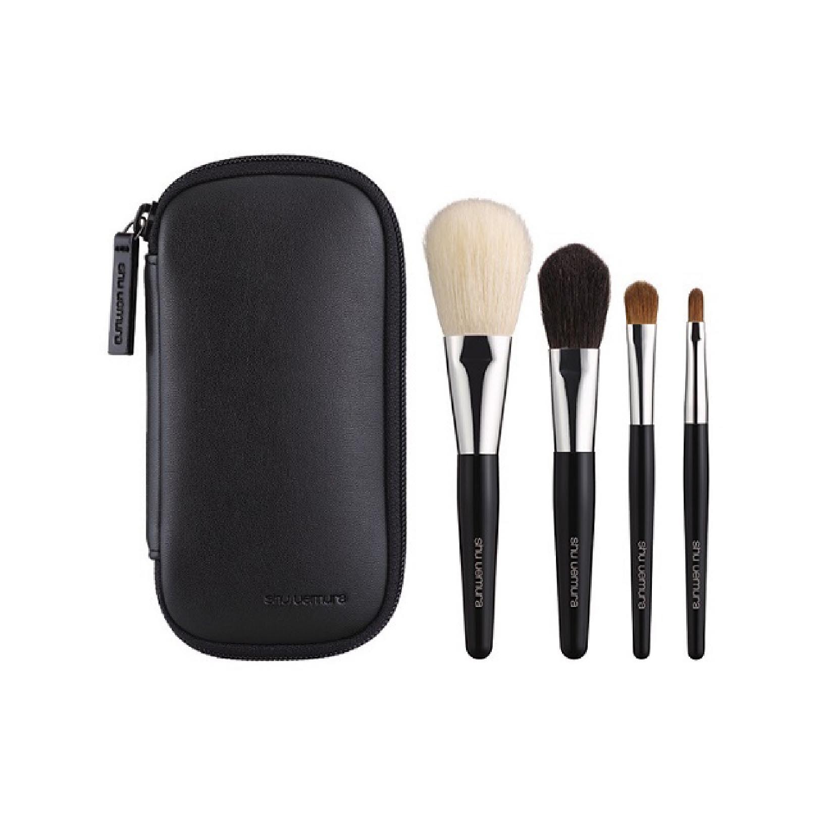 shu uemura シュウ ウエムラ ポータブル レザーケース付き ブラシ4点