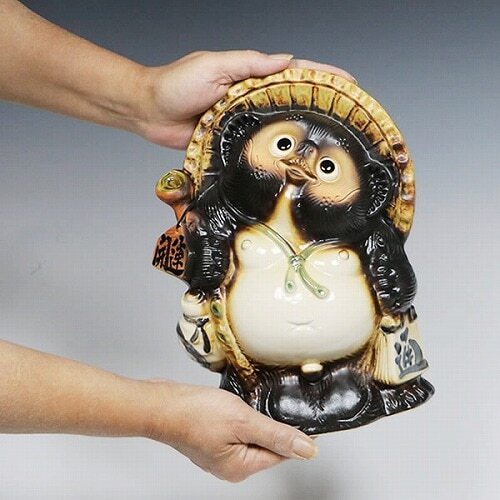 信楽焼 たぬき 置物 高さ26cm 陶器 縁起物 8号開運狸 ta-0010