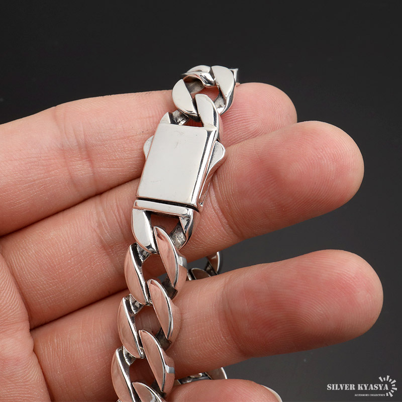 シルバー925 重厚 喜平ブレスレット チェーンブレスレット メンズ 幅