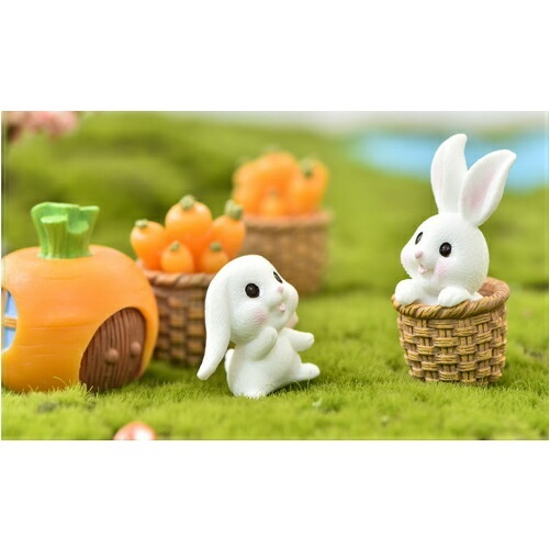 送料無料】にんじん うさぎ 7点セット テラリウムフィギュア 動物