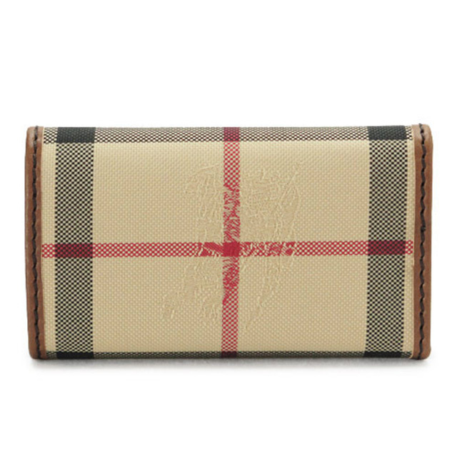 バーバリー BURBERRY 6連キーケース キーリング付 ブラウン＋ベージュ