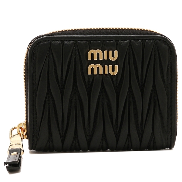 ミュウミュウ 小銭入れ コインケース マテラッセ ミニ財布 ブラック