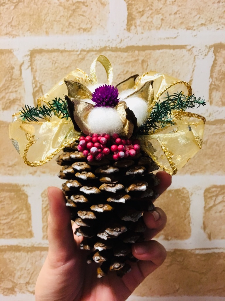 アートフラワー【松ぼっくりオーナメント】フラワー ギフト クリスマス