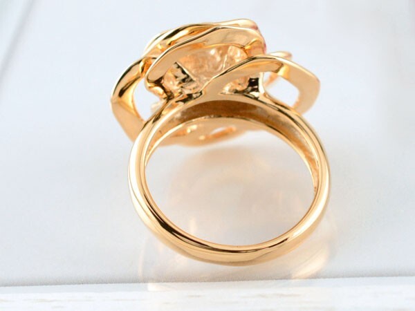 リング レディース k18 18k バラ rose 薔薇 18金 指輪 ピンクゴールド