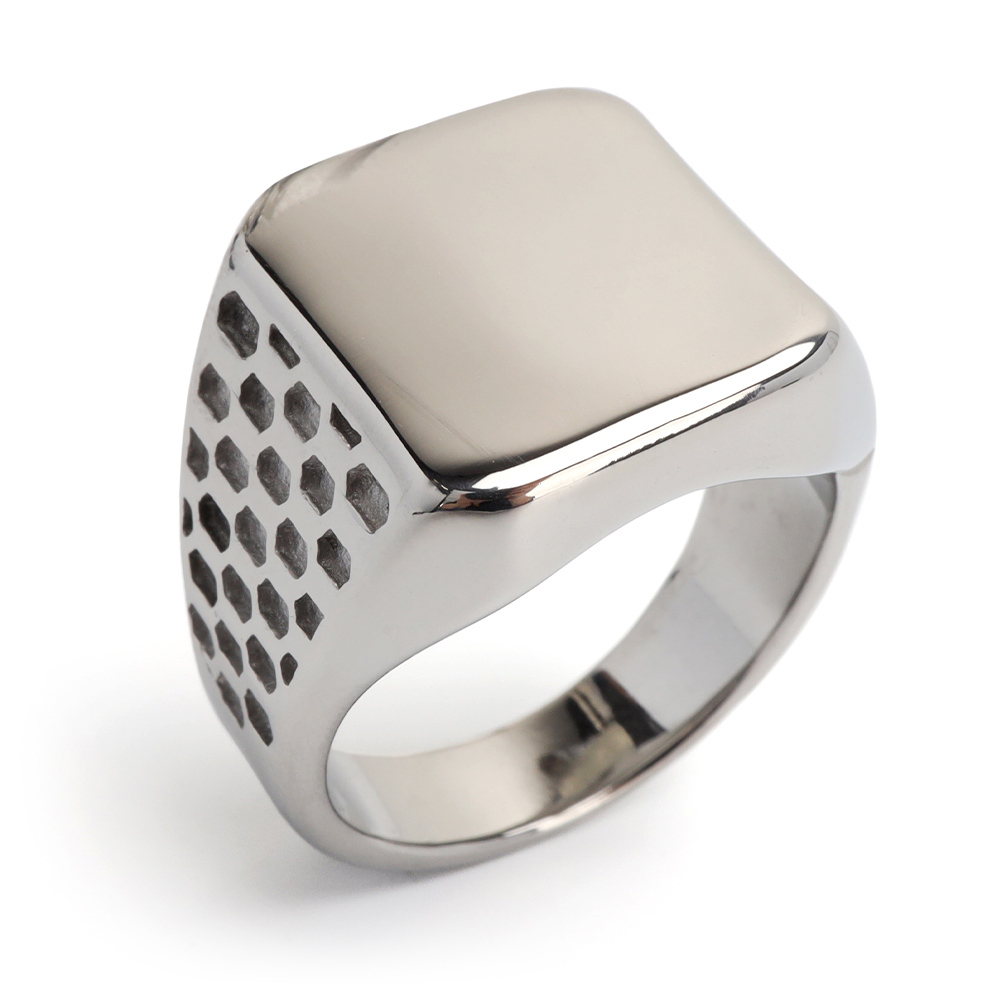 ステンレス 印台リング シグネットリング シルバー プレーン スタンプ