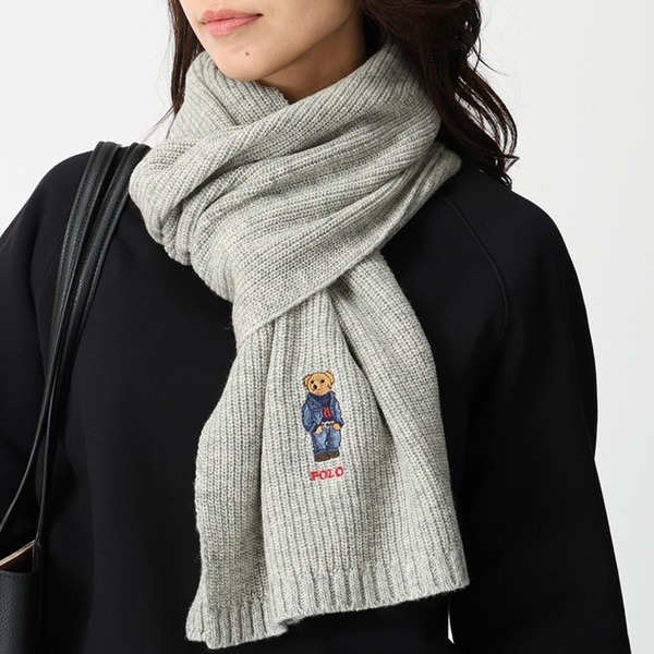 ポロラルフローレン マフラー ソリッド デニム ベア スカーフ ポロベア
