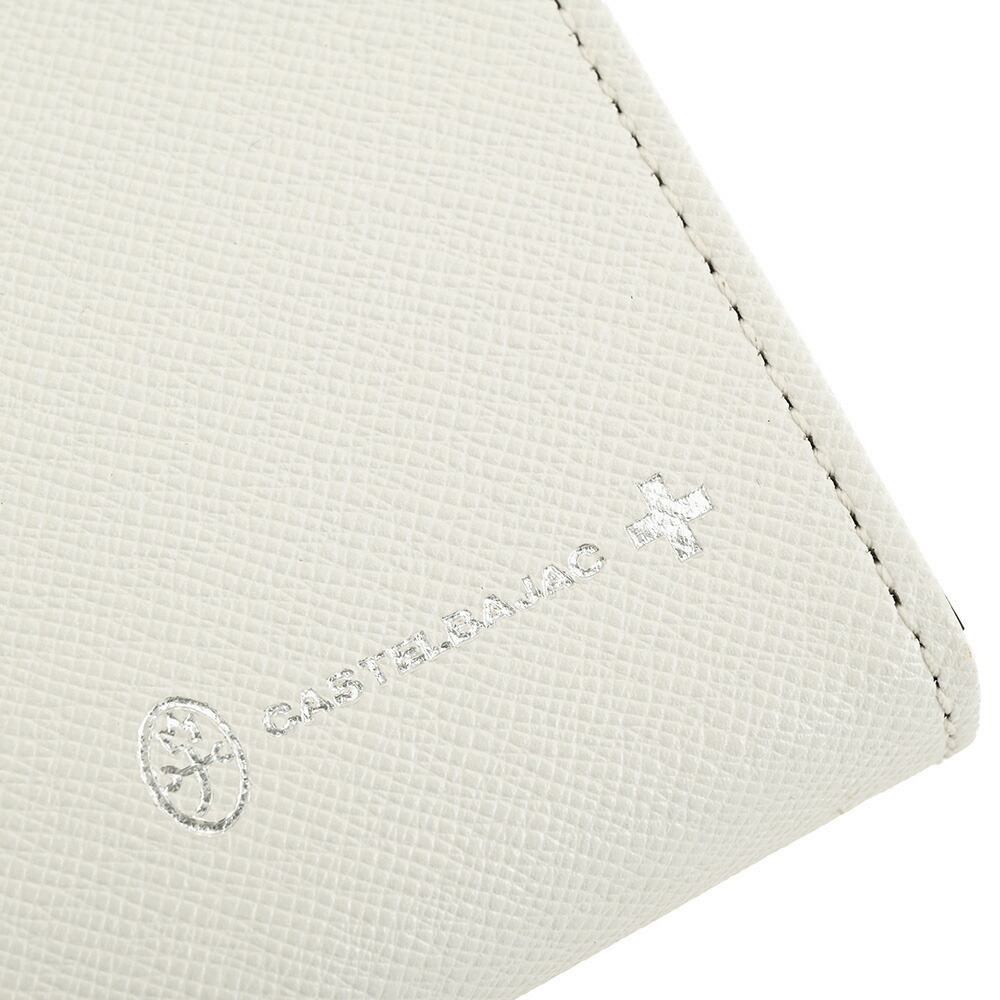 カステルバジャック 財布 長財布 ラウンドファスナー 白(ホワイト