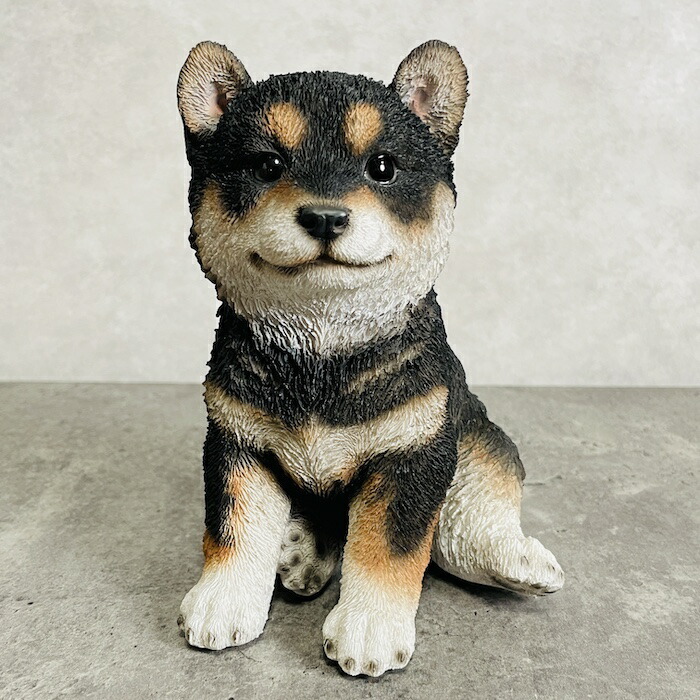 かわいい 黒柴の子犬 犬 置物 玄関 動物 おしゃれ トイレ 贈り物