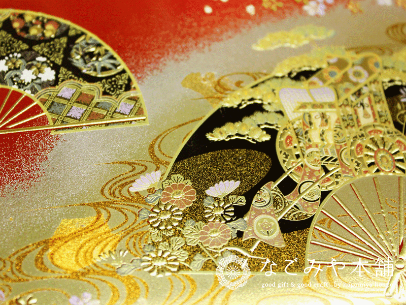 送料無料】 山中漆器 京雅 胴張オードブル（漆器 蒔絵 2段 おせち 御祝