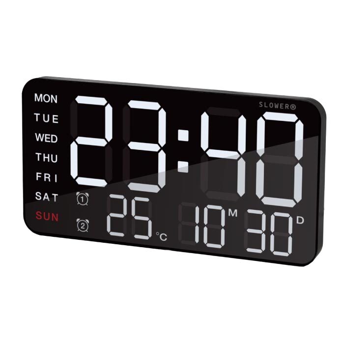 置き時計 掛け時計 置掛兼用 デジタル時計 【選べる特典付】 SLOWER