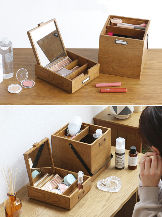 名入れ無料】コスメボックス Wooden Cosme Box 天然木 コンパクト K