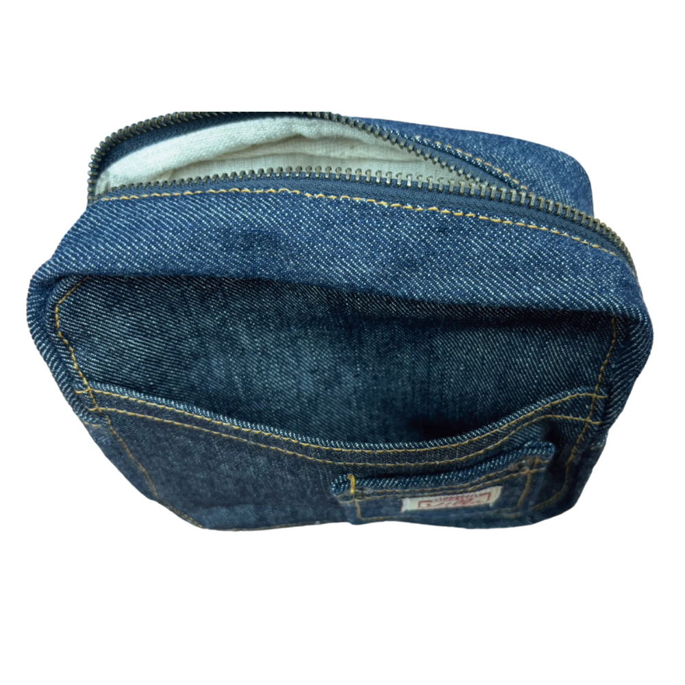 デニムポーチ名入れ刺繍コスメシンプルpcdecp-emb - 【贈り物.shop