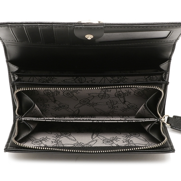 ヴィヴィアンウエストウッド 長財布 ヴィクトリア ブラック レディース