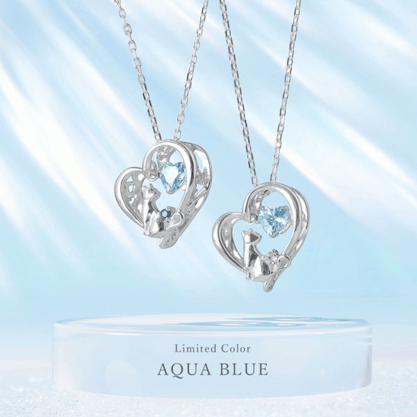 選べる誕生石 [Mirai-Tenshi] 最高級 ジルコニア ハート ネコ