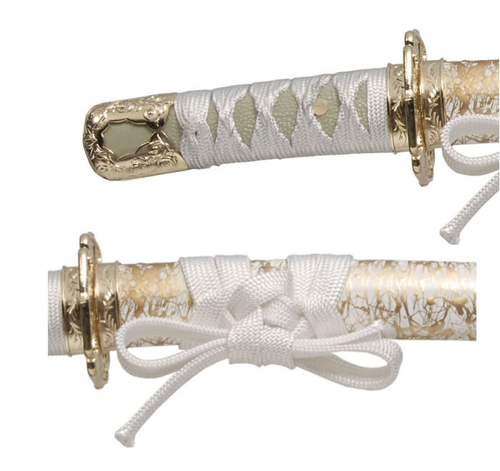 日本刀 模造刀 懐剣 ミニ 白金雲 日本製 /全長 46cm/刃渡り 29.5cm