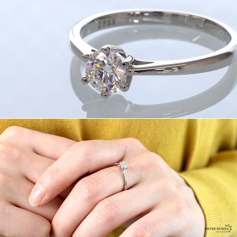 モアサナイト リング 指輪 レディース シルバー925 S925 一粒 0.5